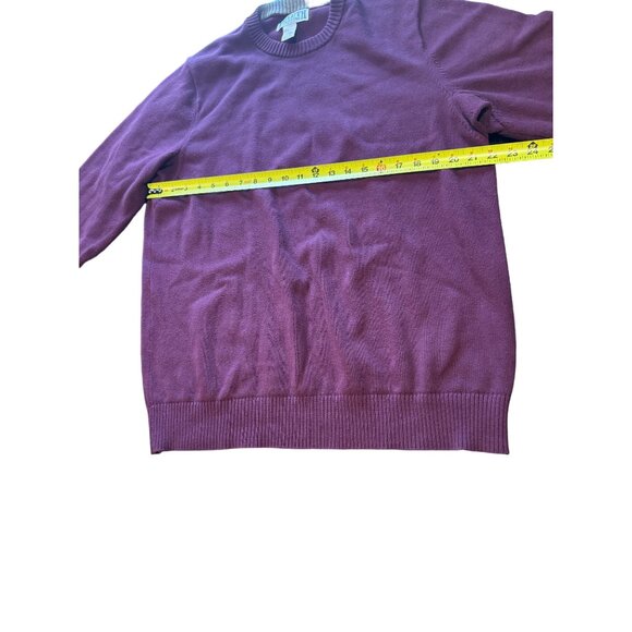 Duluth Trading Co Crewneck Sweater Men L Tall Tight Knit Cotton Blend Purple |V1 - Picture 4 of 5